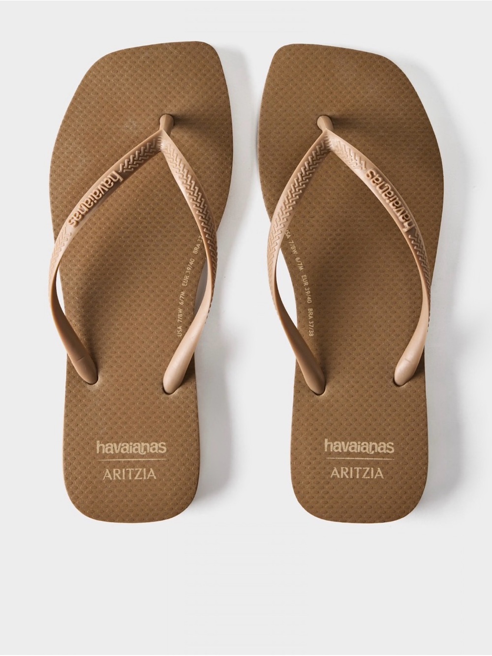 Havaianas x Aritzia Slim Square Flip-Flops Size 6